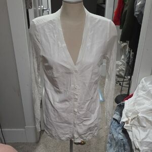 Elegant White Button-Up Women's Top